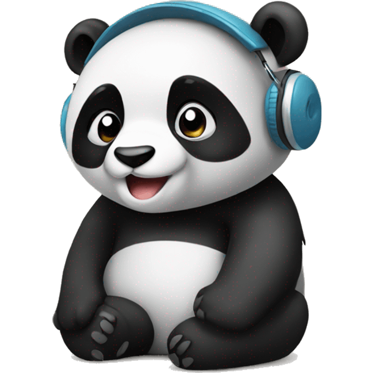 panda with headphone emoji