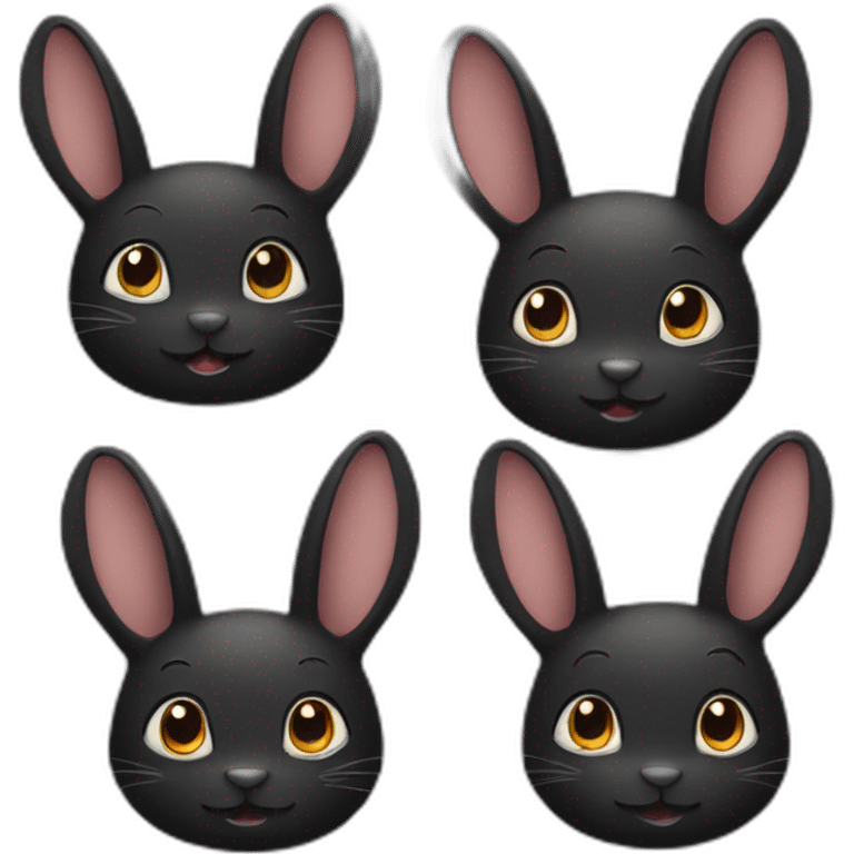 Two black rabbit faces emoji