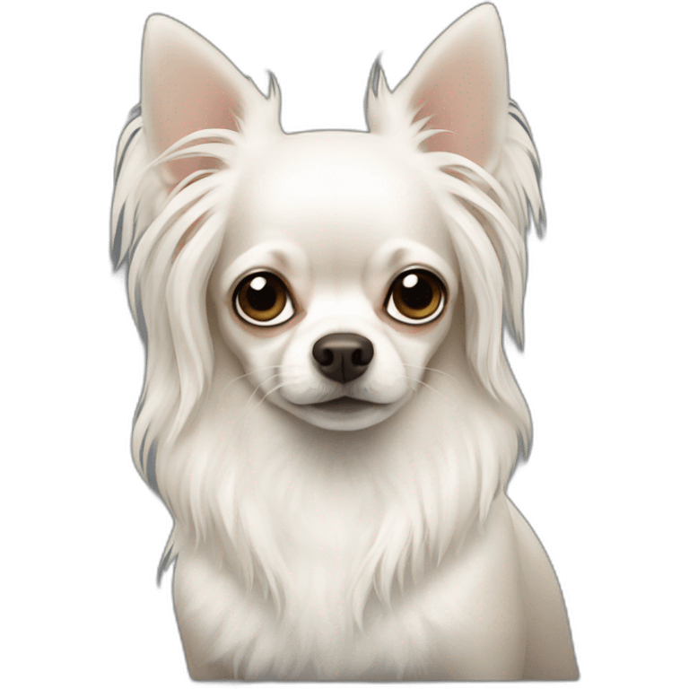 White chihuahua with long hair emoji