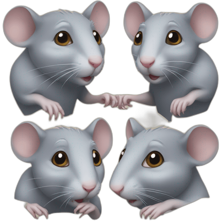 four grey rats emoji