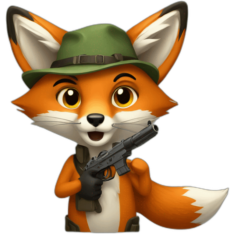 Fox with gun emoji