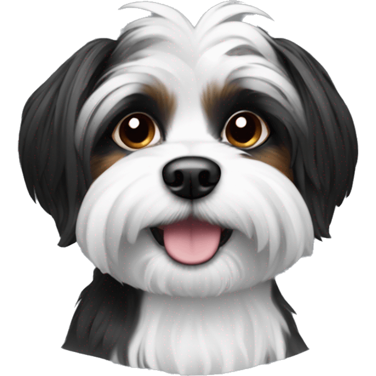 black and white shorkie dog emoji