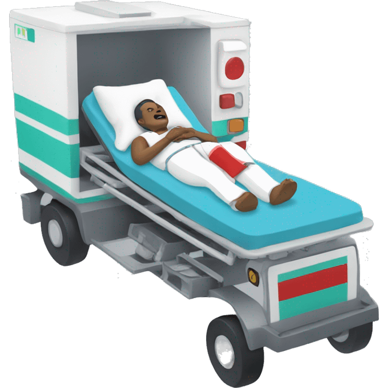 man laying in ambulance  emoji