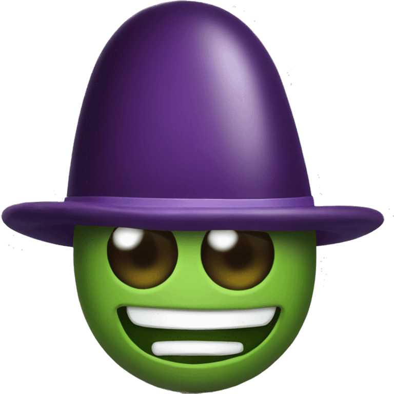 Eggplant with tophat emoji