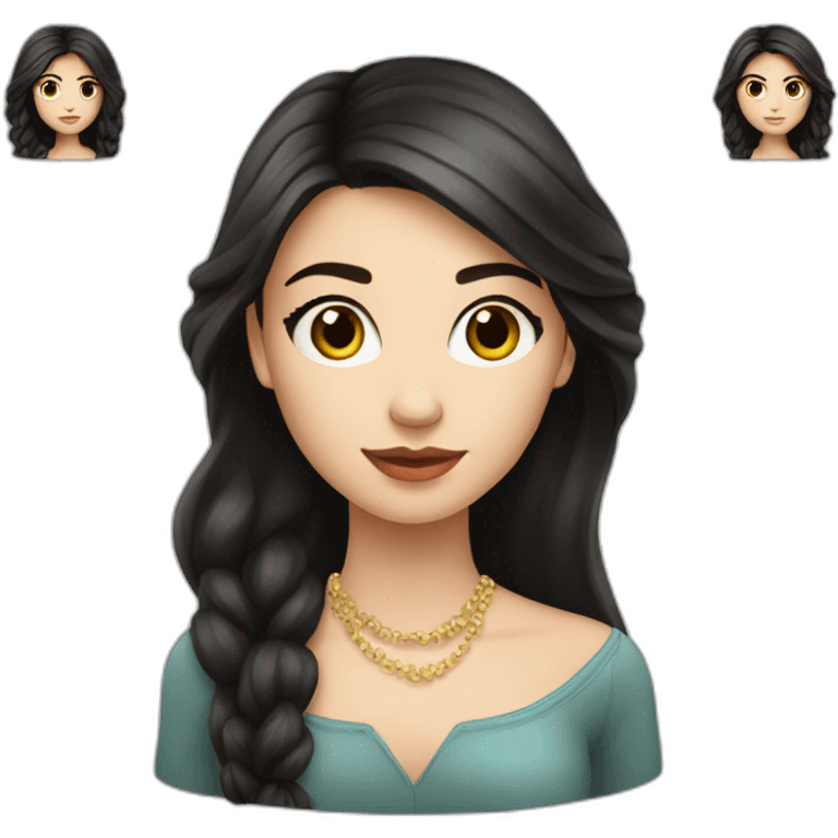 Fair-skin-elegant-girl-with-long-dark-hair emoji