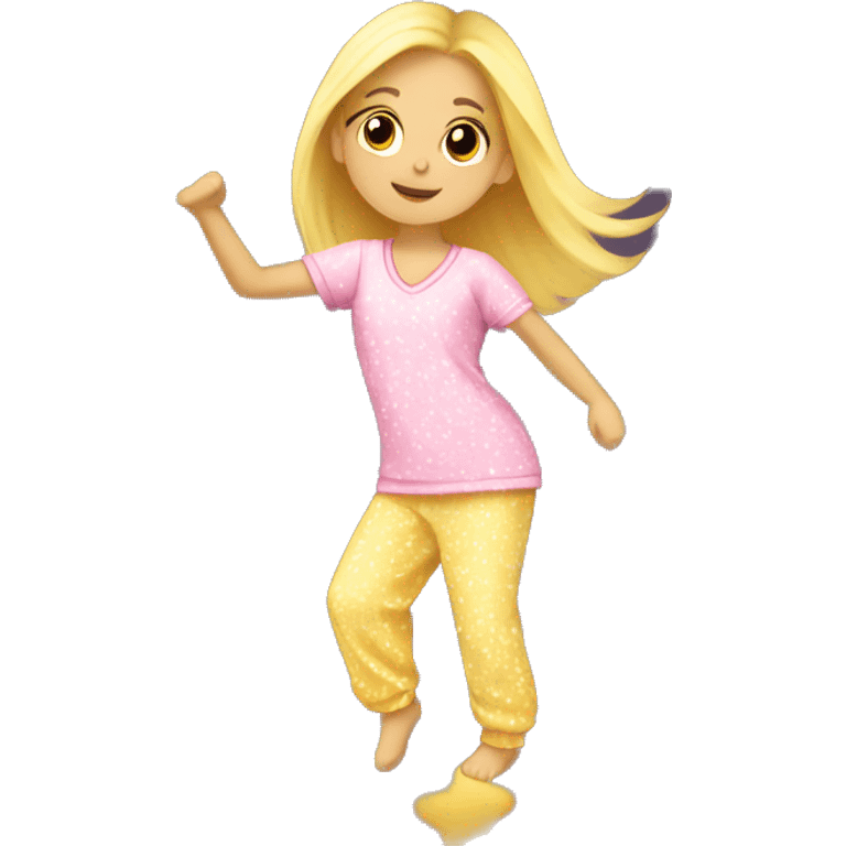 Blond girl dance in pijama  emoji