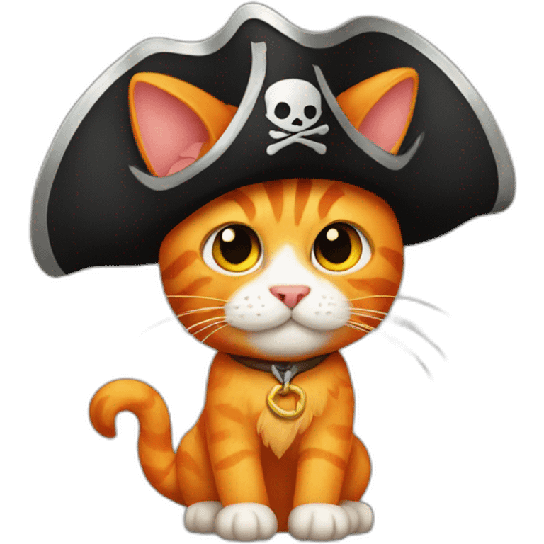 Orange cat pirate emoji