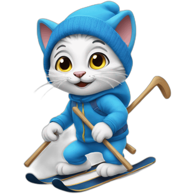 Smurf cat qui ski emoji