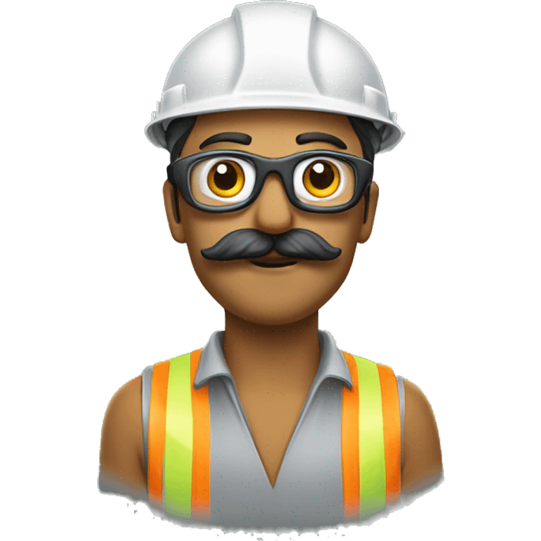 construction crane mustache add safety googles emoji