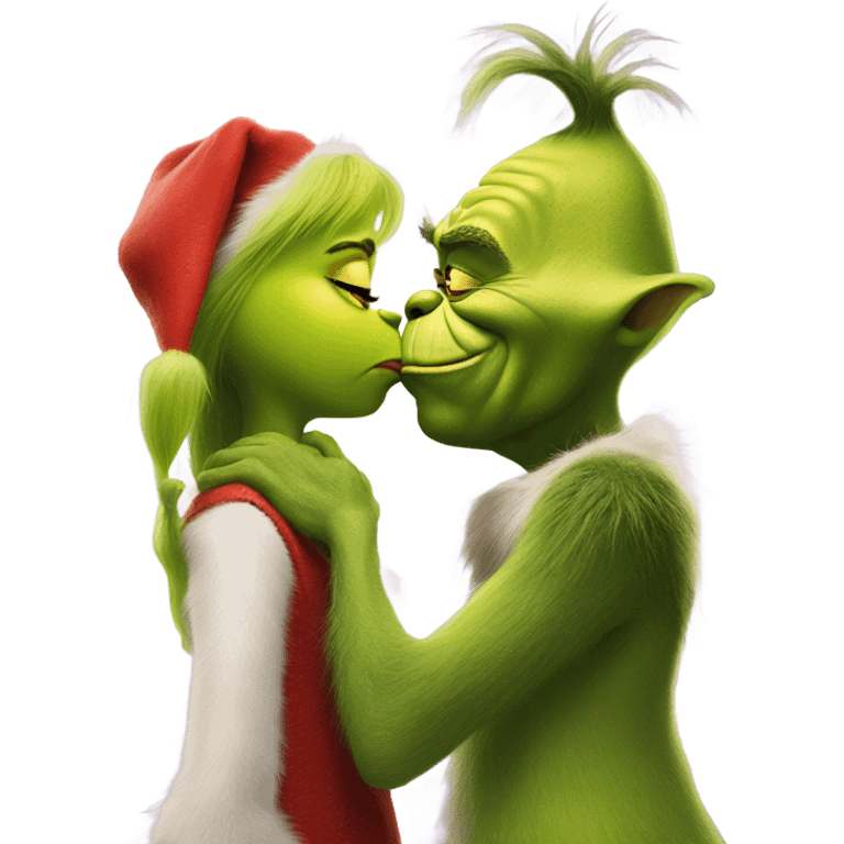 The grinch kissing shrek emoji