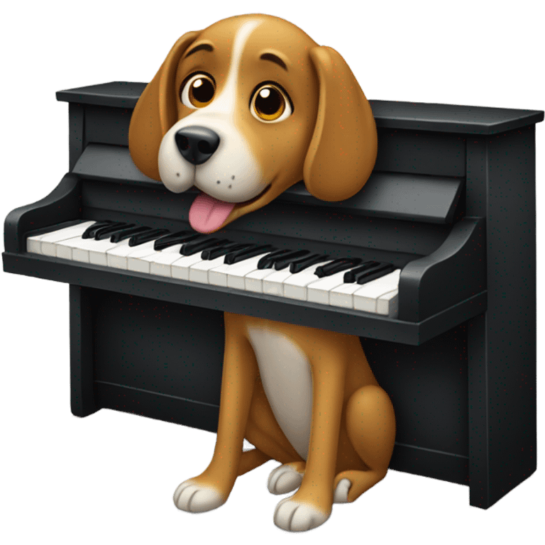 Dog playing piano  emoji