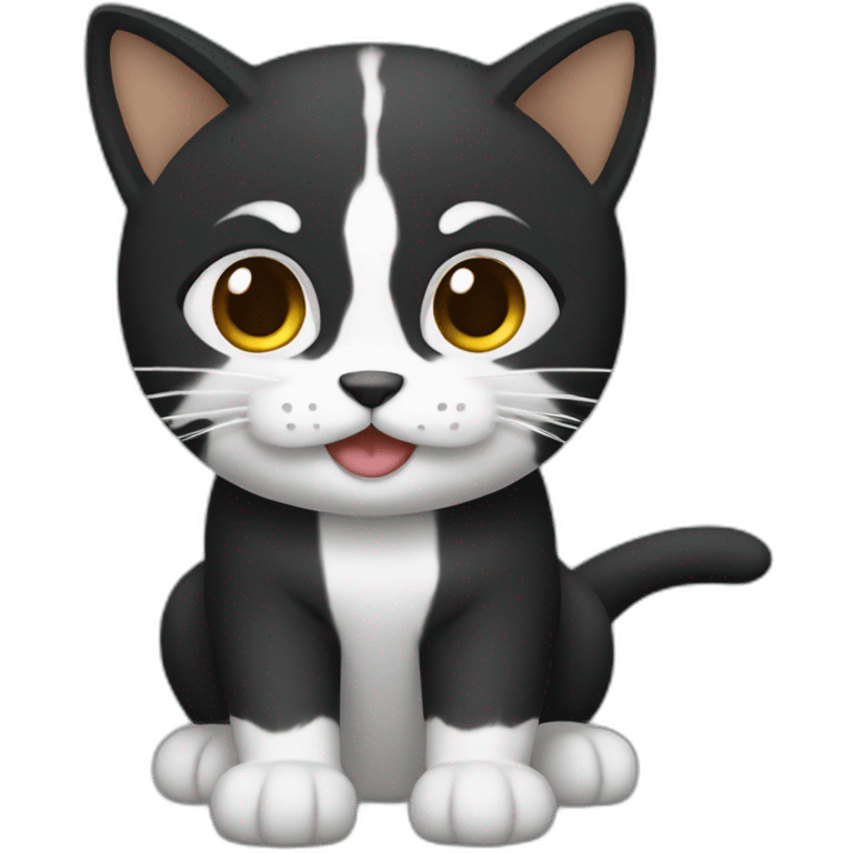 gato entero negro y blanco emoji