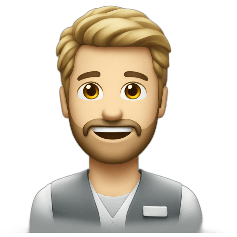 Soy dentista emoji calvo con barba emoji