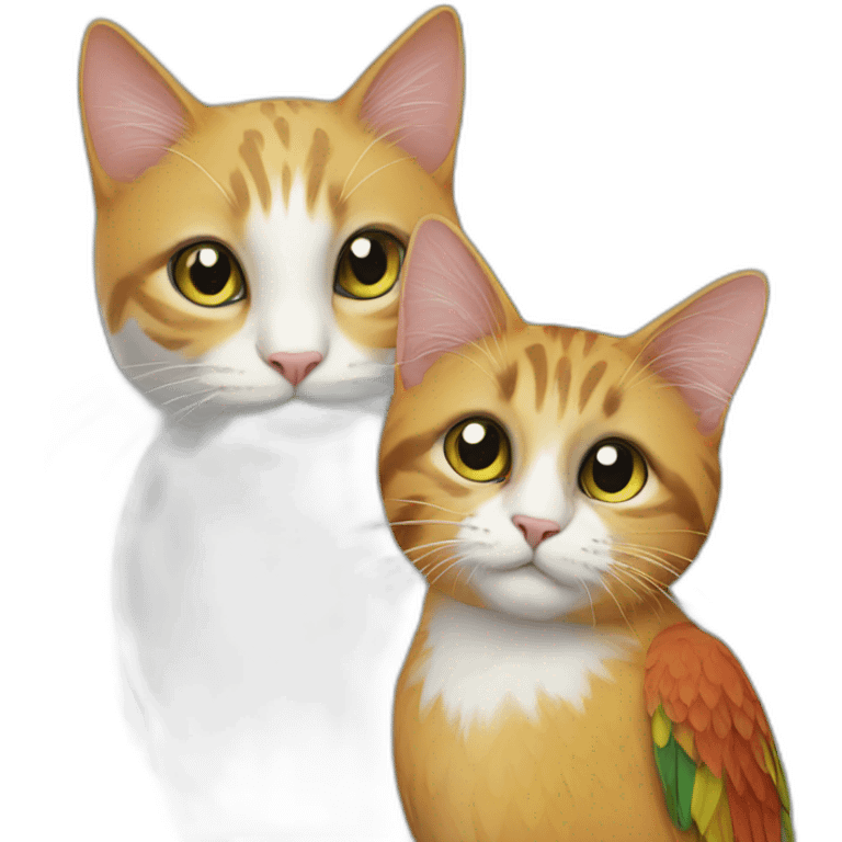 parrot and cat emoji