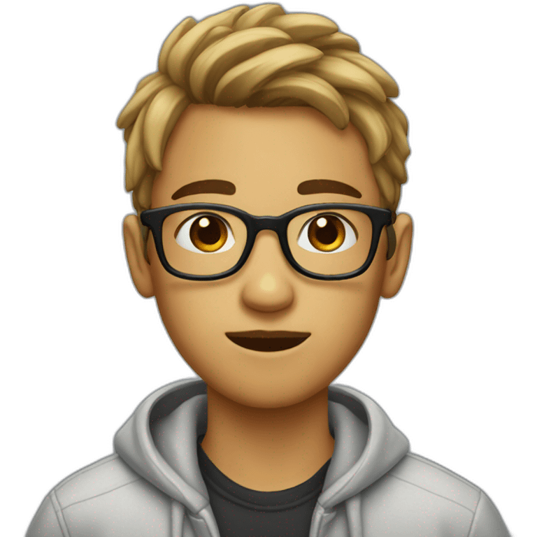 teenager with pimples and glasses emoji