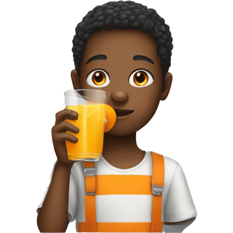 kid drinking orange juice emoji