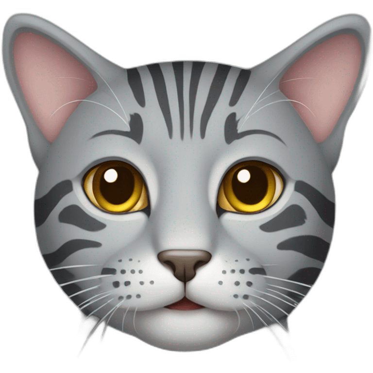 gray cat with stripes emoji