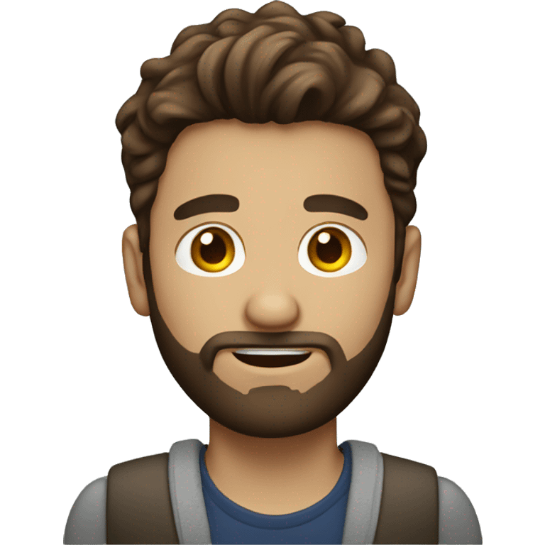 Brown hair man with beard with laptop  emoji