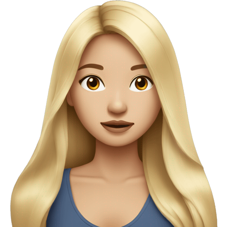 Gorgeous Thai girl with long blonde straight hair emoji