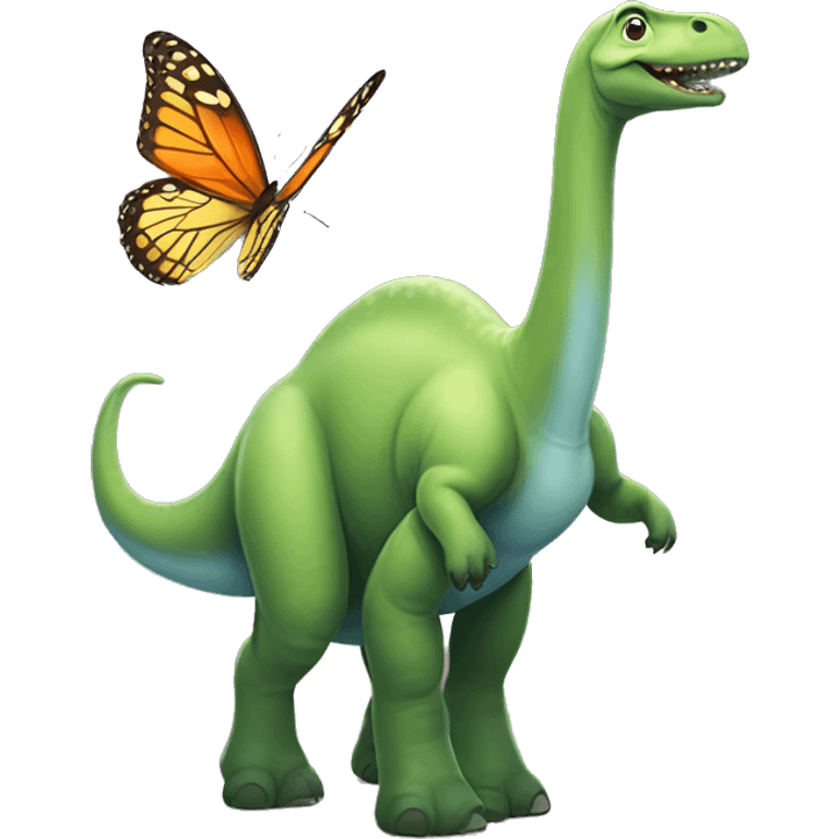 Brontosaurus with butterfly wings emoji