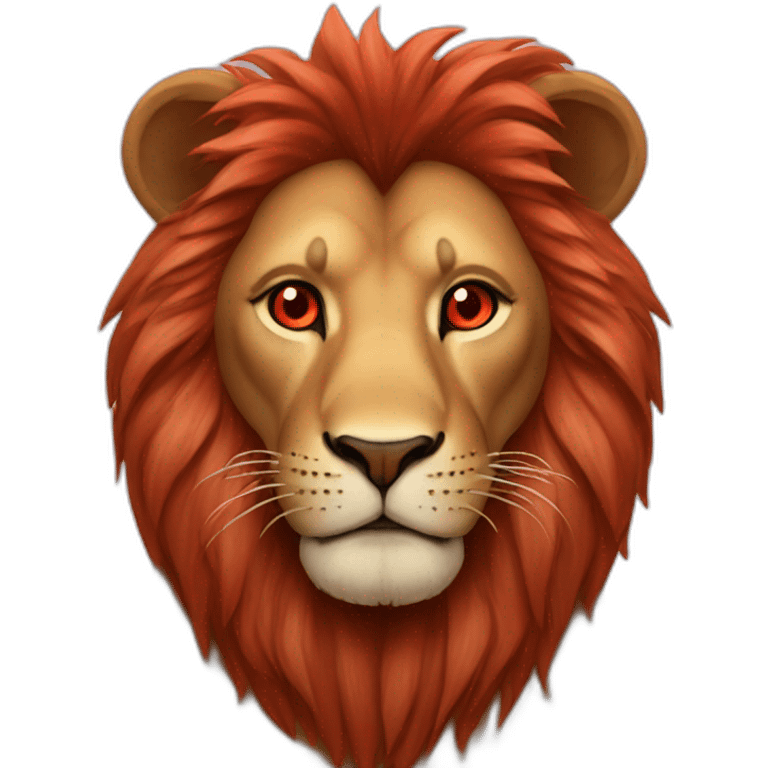 Lion red hearts in eyes  emoji