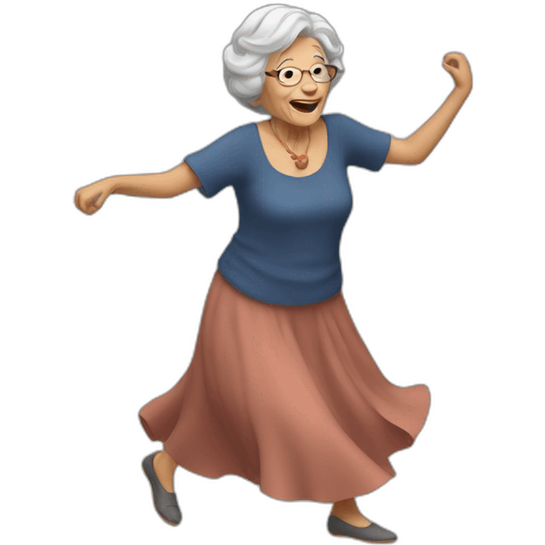 Old lady dancing emoji