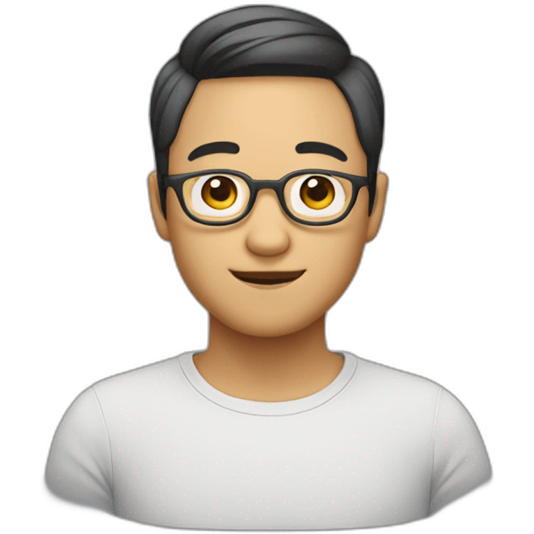 round faced asian male avatar with glasses and with light beard emoji