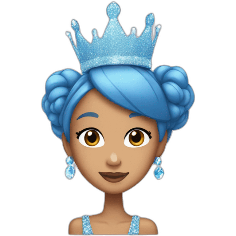 ariana grande wearing a blue sparkling crown emoji