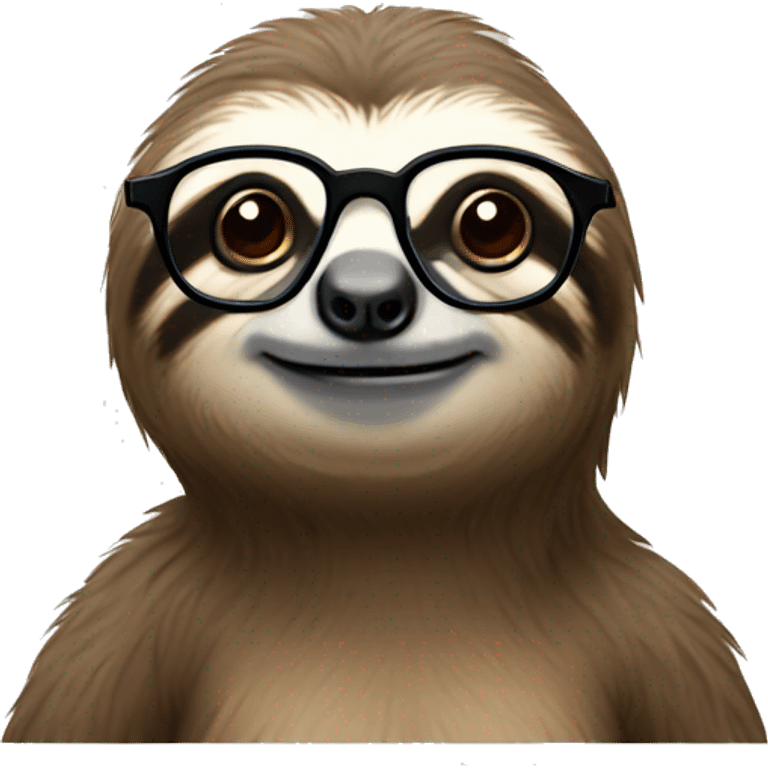 sloth with reading glasses emoji