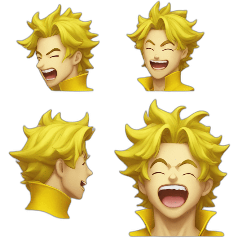 Dio Brando in his yellow clothes and is evil laughing from jojos bizarre adventure emoji