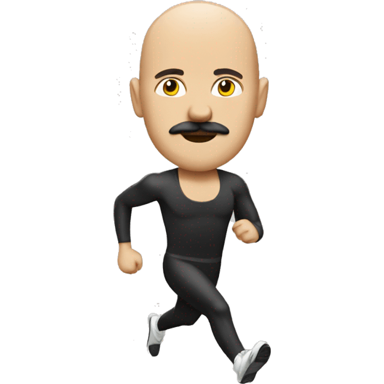 bald runner with mustache emoji