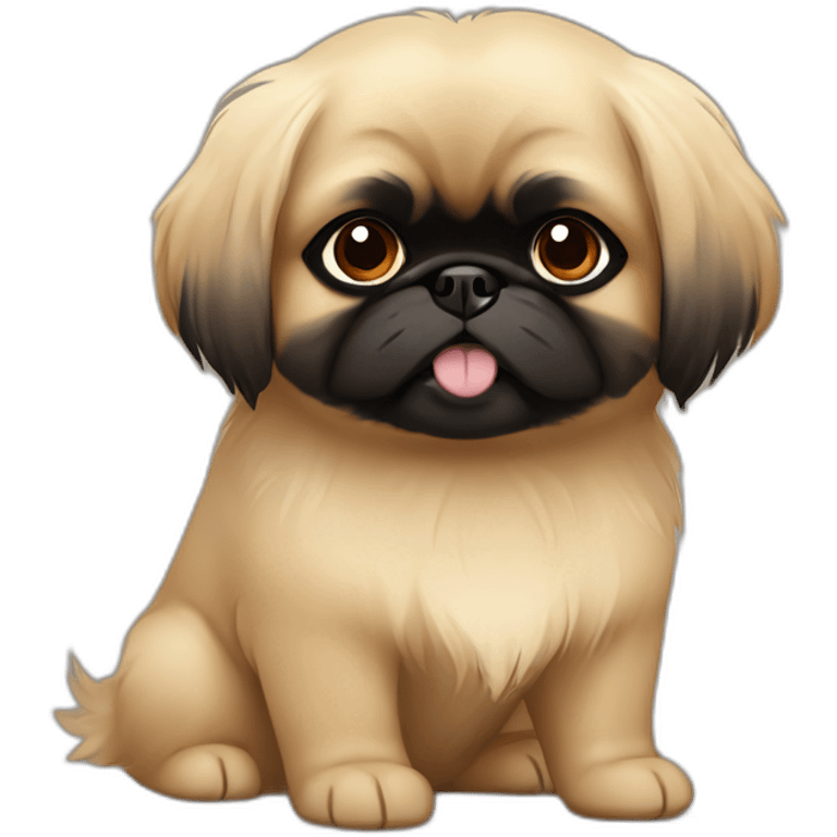 Black face pekingese beige body emoji