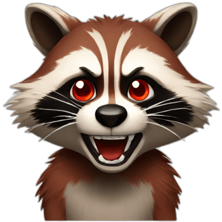 red angry raccoon emoji