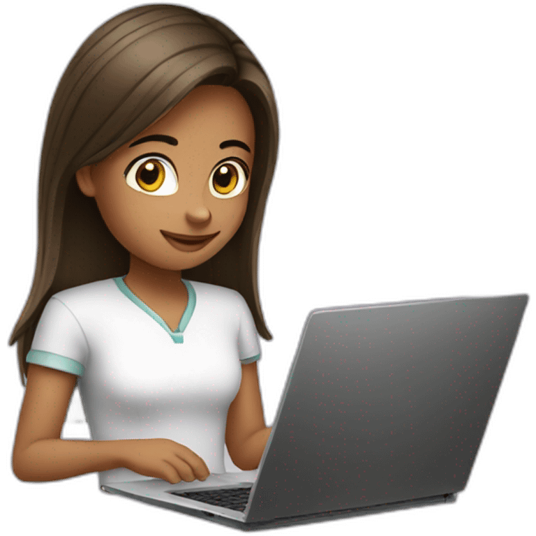 a girls using laptop emoji