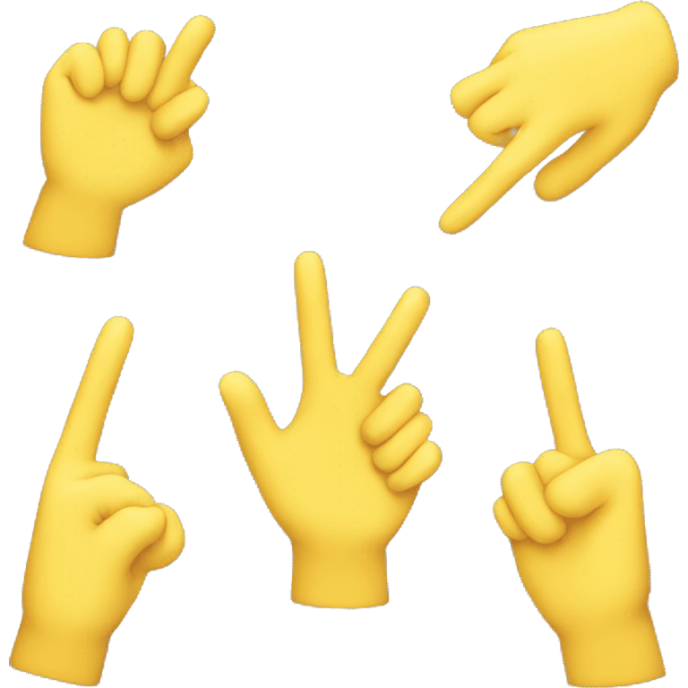 Three Fingers Splayed up in yellow color emoji