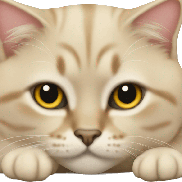 Beige British shorhait cat laying  emoji