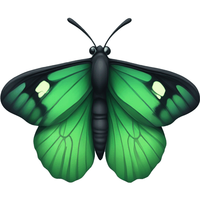 Very dark green butterfly in iphone design emoji