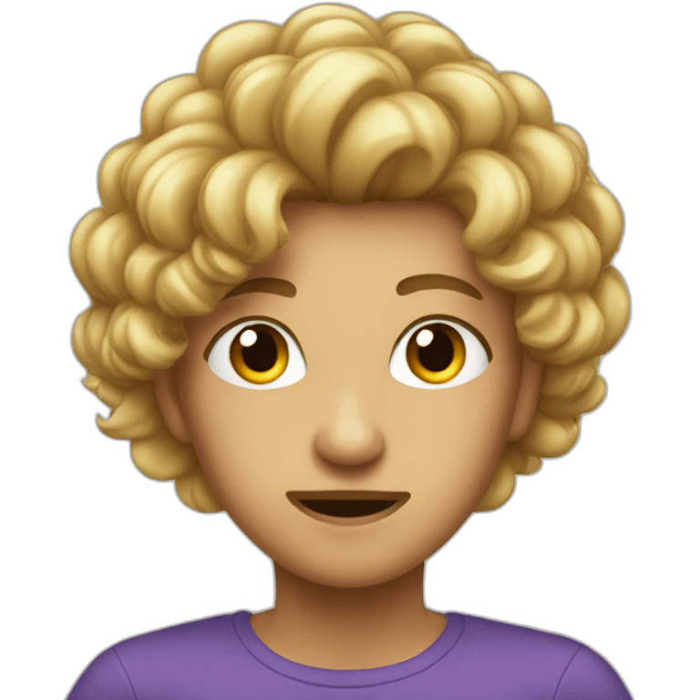 teen with hair explosiond emoji