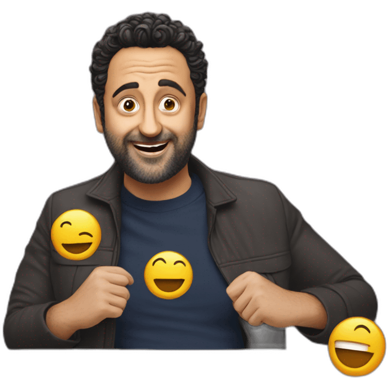 Cyril Hanouna on the show with less hair emoji