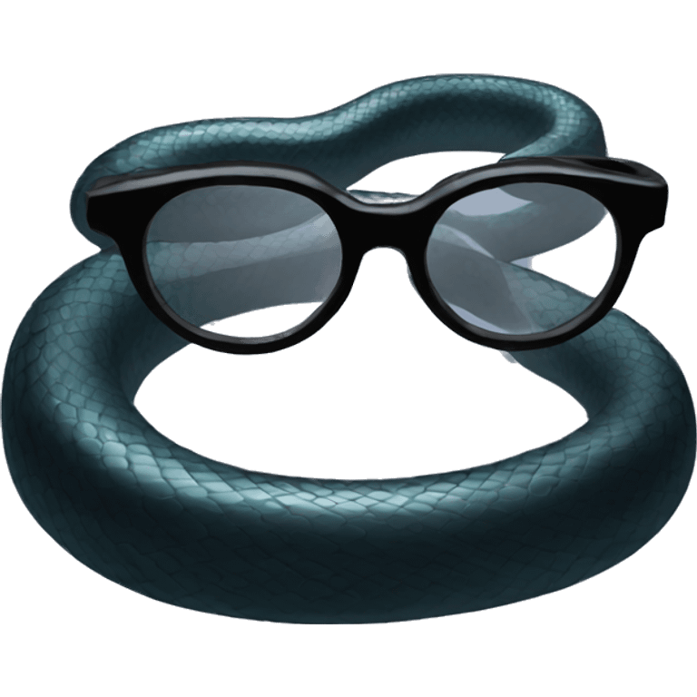 black snake with glasses emoji