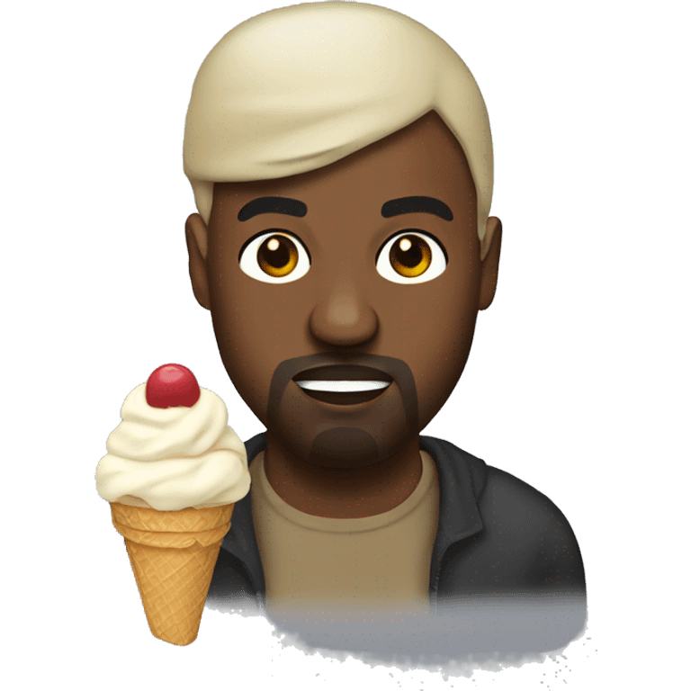 kanye west with a ice cream emoji