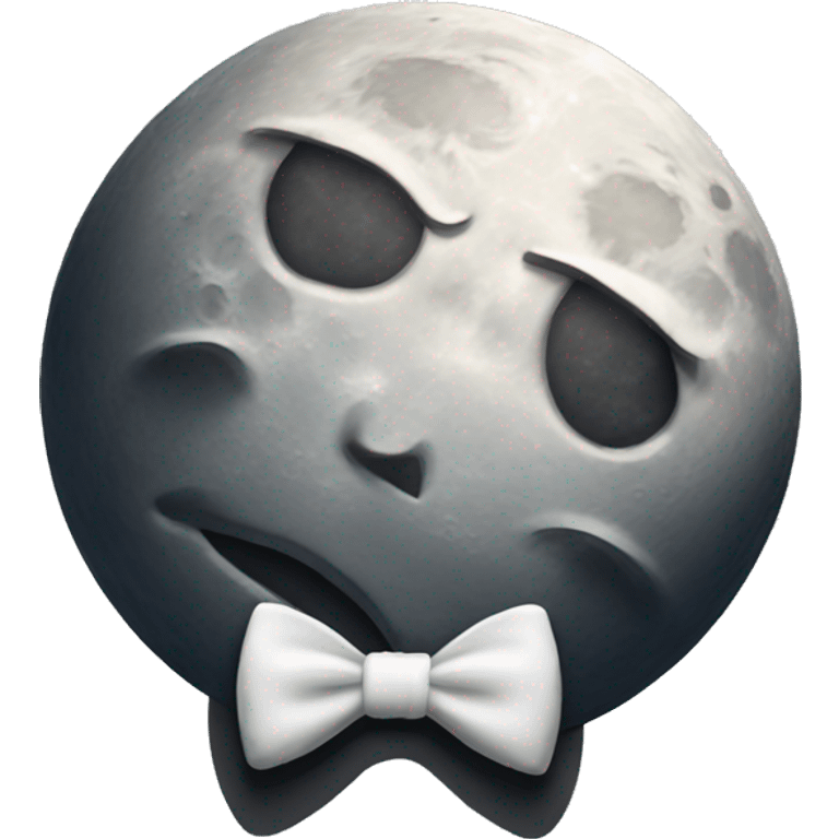 Moon with a bow tie emoji