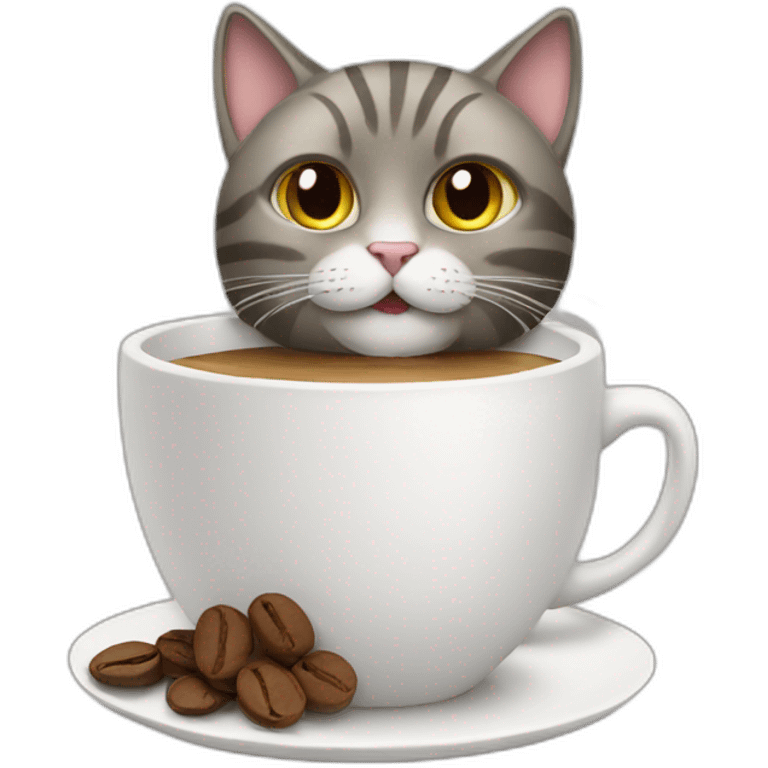 cat drinks coffee emoji