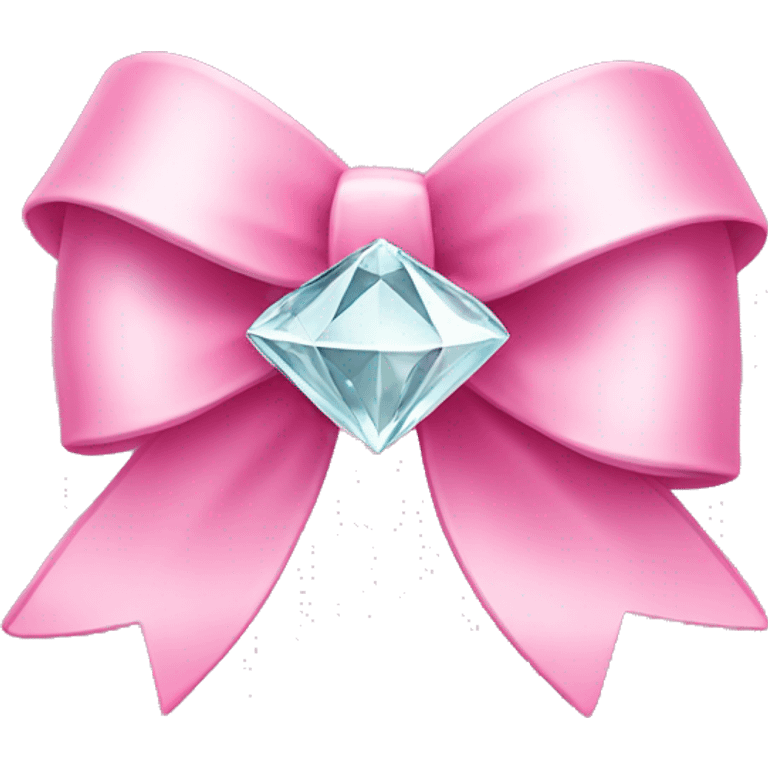 Pink bow with diamond in center emoji