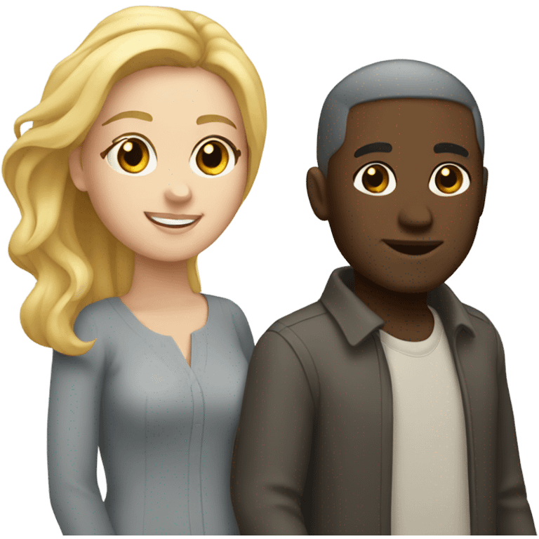 Interracial couple black man white woman  emoji