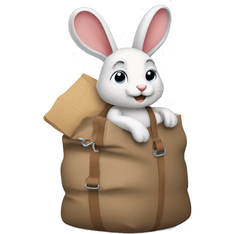 rabbit carry heavy bag emoji