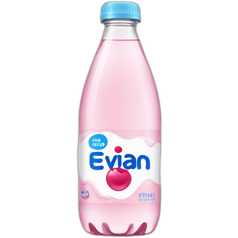 Evian water little bottle with label emoji