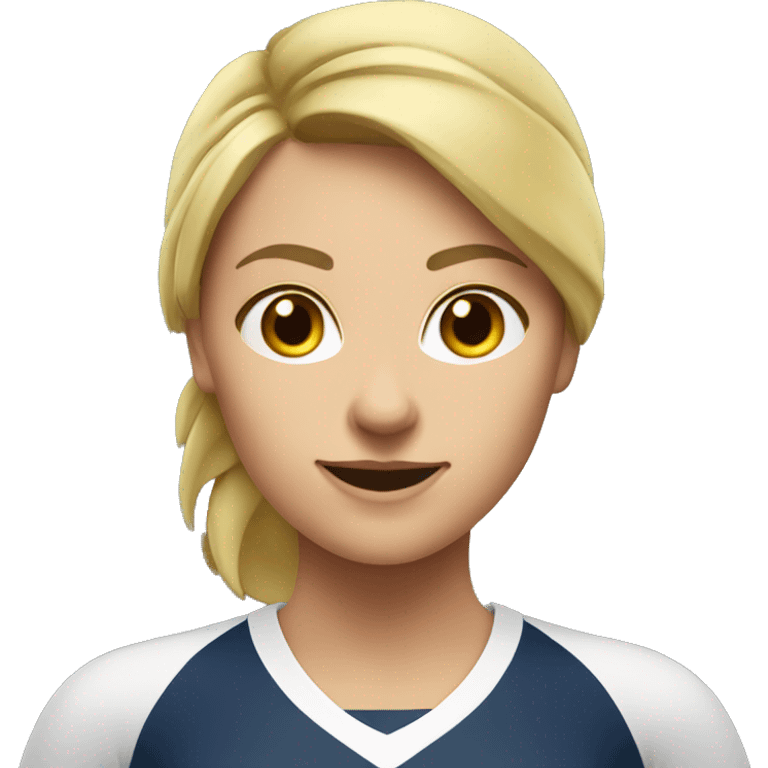 sports teacher woman volleyball no glasses blond emoji