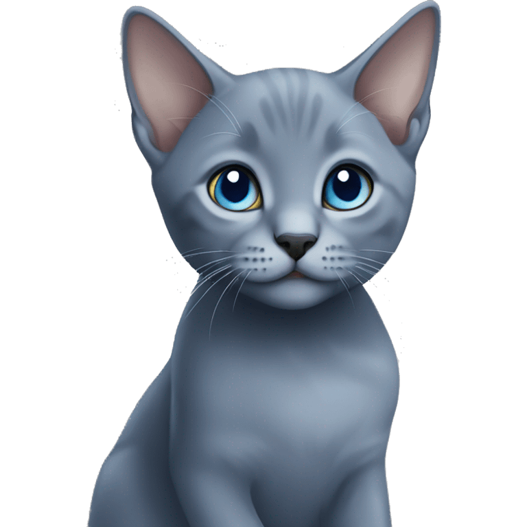 Russian blue kitten with blue eyes emoji