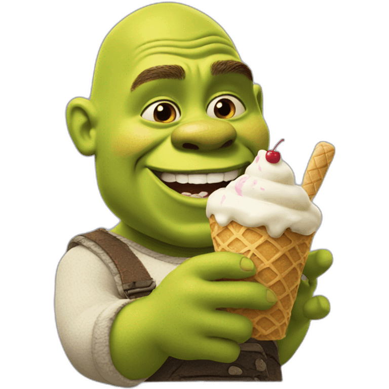 Shrek eating ice cream  emoji